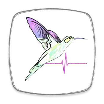 Effet de rythme Kolibri - Magnet carré - blanc - Devant