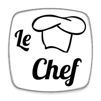 Le Chef - Magnet carré - blanc - Devant