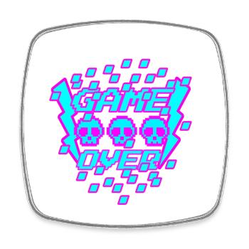 Game Over Pixel - Viereckiger Kühlschrankmagnet - Weiß - Vorne