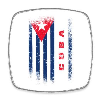 Cuba Drapeau / Cuba Cadeau Des Caraïbes La Havane - Magnet carré - blanc - Devant