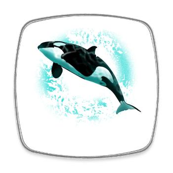 Orca - Viereckiger Kühlschrankmagnet - Weiß - Vorne