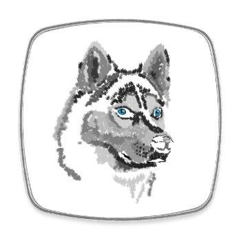 Husky - Square fridge magnet - white - Front