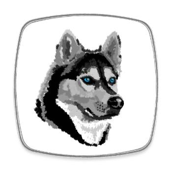 Husky - Viereckiger Kühlschrankmagnet - Weiß - Vorne