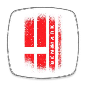 Dänemark Flaggen Design / Geschenk Kopenhagen - Viereckiger Kühlschrankmagnet - Weiß - Vorne