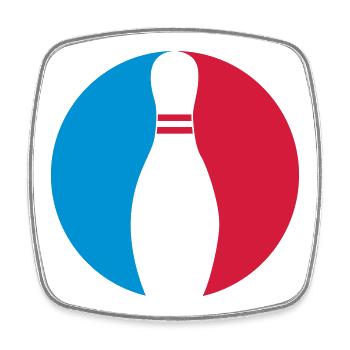 Bowling - Viereckiger Kühlschrankmagnet - Weiß - Vorne