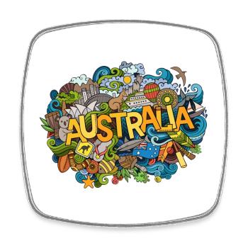 Australien - Viereckiger Kühlschrankmagnet - Weiß - Vorne