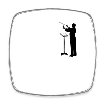 conductor - Square fridge magnet - white - Front