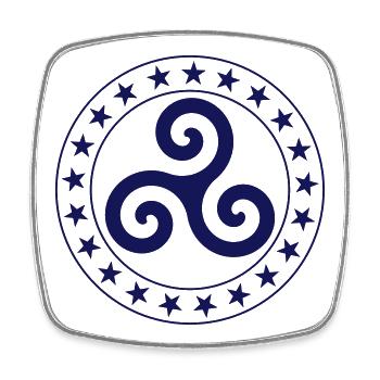 Bretagne / Breizh - Square fridge magnet - white - Front