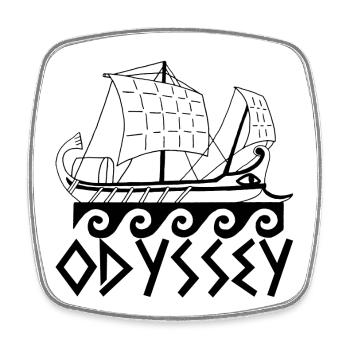 Boot und Odyssee - Viereckiger Kühlschrankmagnet - Weiß - Vorne
