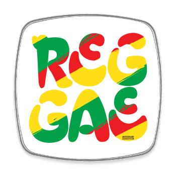 Reggae Vibes Colorful Logo - Square fridge magnet - white - Front