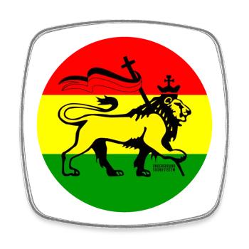 Lion of Judah in Rastafarian style - Square fridge magnet - white - Front