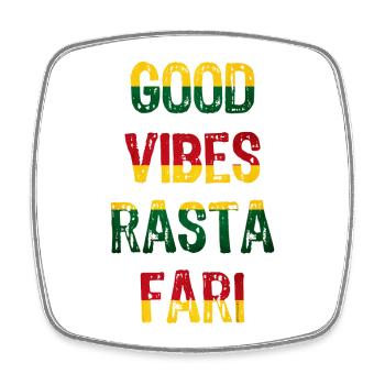 Gute Vibes Rasta Fari - Viereckiger Kühlschrankmagnet - Weiß - Vorne