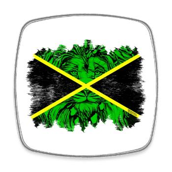 Neon Jamaika Dschungelflagge - Viereckiger Kühlschrankmagnet - Weiß - Vorne