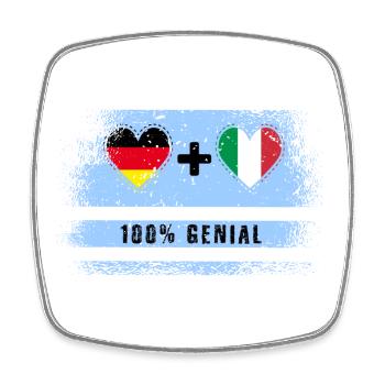 Germany and Italy 100% Ingenious / Gift - Square fridge magnet - white - Front
