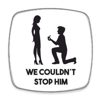 Bachelor Party Funny saying Wedding Party - Square fridge magnet - white - Front