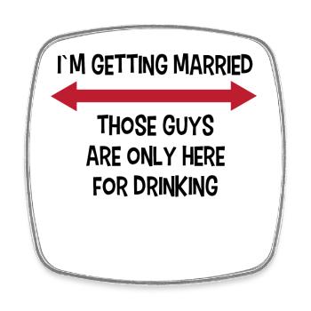 Party Junggesellenabschied Lustig Spruch Hochzeit - Viereckiger Kühlschrankmagnet - Weiß - Vorne