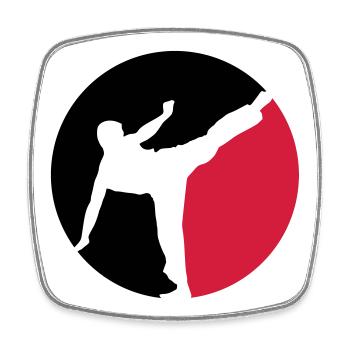 Karate - Magnet carré - blanc - Devant