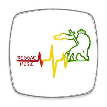 Reggae Löwe Rhythmus Icon - Viereckiger Kühlschrankmagnet - Weiß - Vorne