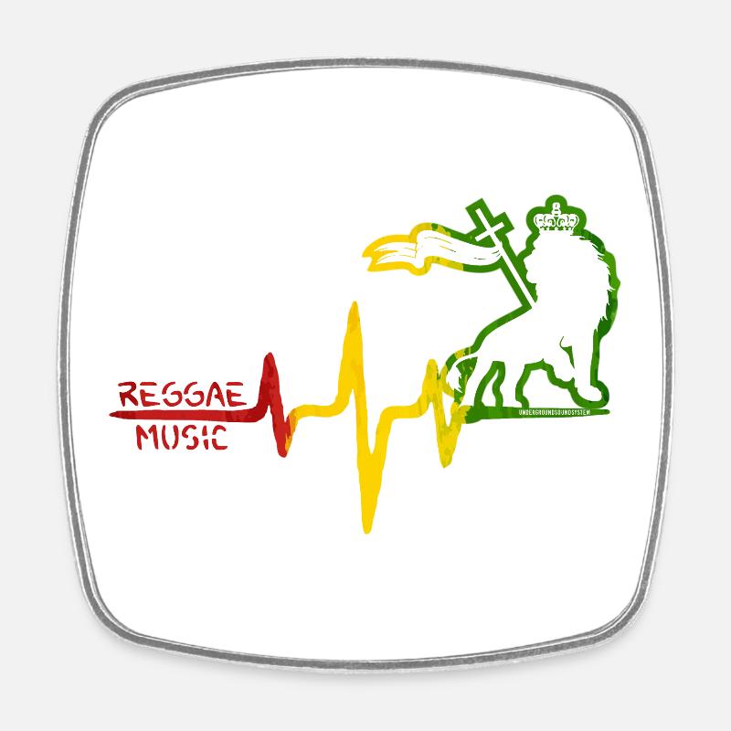 Reggae Löwe Rhythmus Icon - Viereckiger Kühlschrankmagnet - Weiß