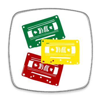 Cassette Colors Trio - Magnet carré - blanc - Devant