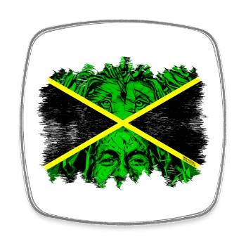 LION BOB JAMAICA - Magnet carré - blanc - Devant