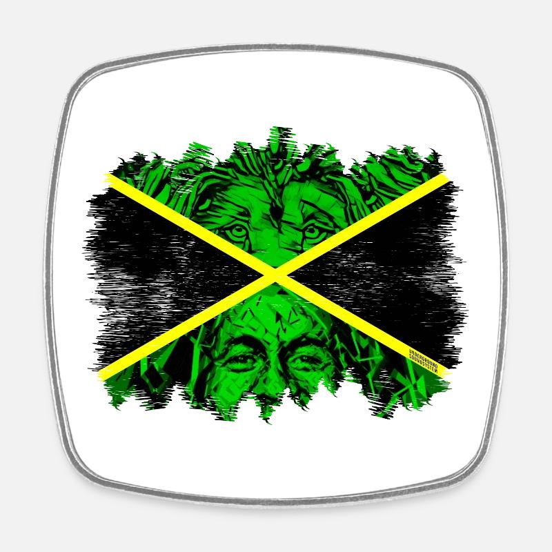 LION BOB JAMAICA - Square fridge magnet - white