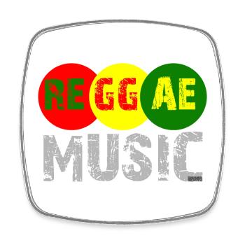 Reggae Musik Farbkreis Logo - Viereckiger Kühlschrankmagnet - Weiß - Vorne