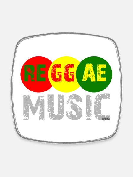Reggae Music Color Wheel Logo - Square fridge magnet - white