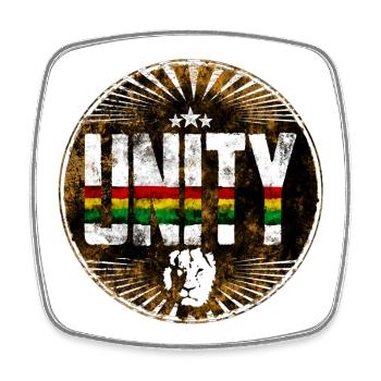 Unity Rastafari Peace Symbol - Square fridge magnet - white - Front