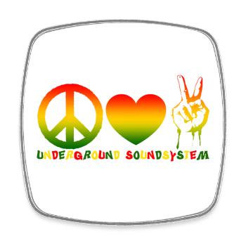 Peace Love Klangsystem - Viereckiger Kühlschrankmagnet - Weiß - Vorne