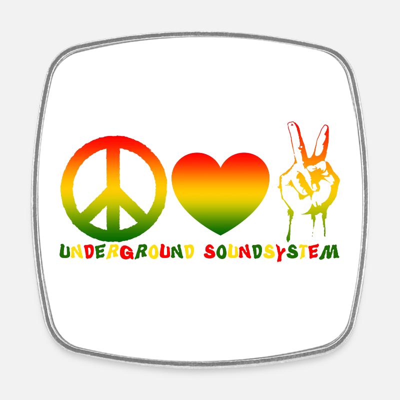 Système de son Peace Love - Magnet carré - blanc