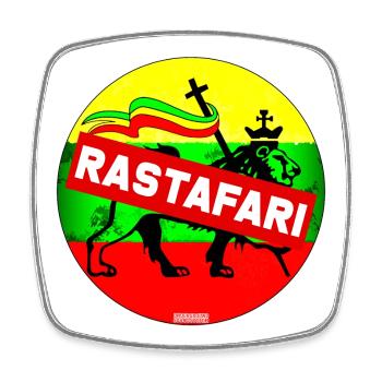 Rastafari Lion Banner - Square fridge magnet - white - Front