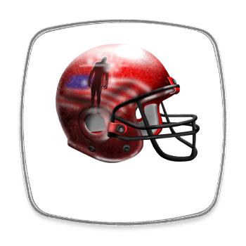 helmet american football - Square fridge magnet - white - Front