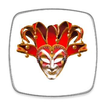 Venedig Maske - Viereckiger Kühlschrankmagnet - Weiß - Vorne