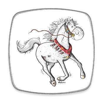 Knuffiges Araber Pferd - Araber - Viereckiger Kühlschrankmagnet - Weiß - Vorne