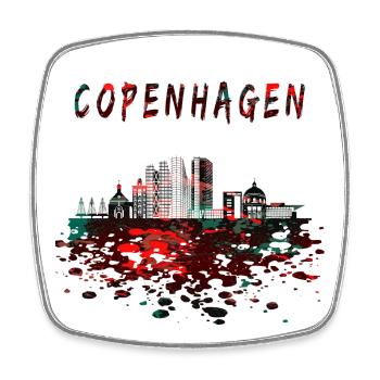 Copenhague Skyline / Cadeau Danemark Ville - Magnet carré - blanc - Devant