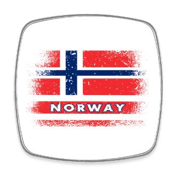 Norway Flags Design / Gift Oslo - Square fridge magnet - white - Front