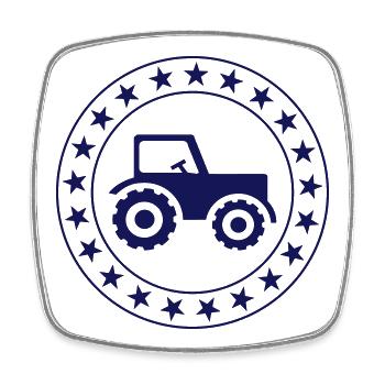 Agriculture - Fermier - Magnet carré - blanc - Devant