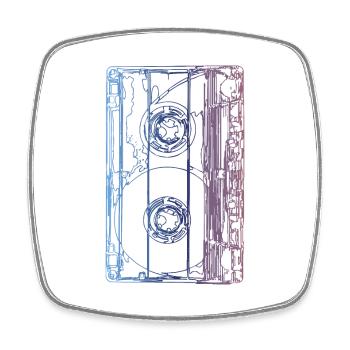 Vintage cassette - Square fridge magnet - white - Front
