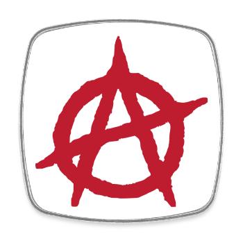 Anarchy symbol Anarchie anarchie anarquia anarchia - Square fridge magnet - white - Front
