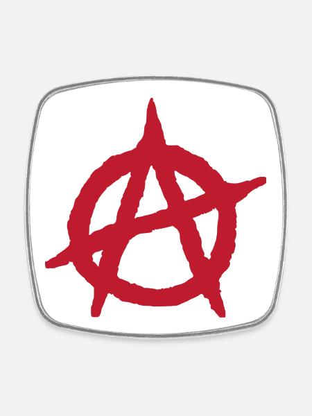 Anarchy symbol Anarchie anarchie anarquia anarchia - Square fridge magnet - white
