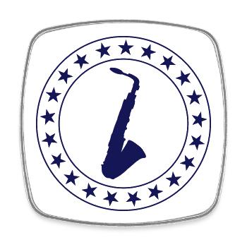 Saxophone / Saxophon - Square fridge magnet - white - Front