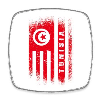 Tunesien Flagge / Geschenk Tunis - Viereckiger Kühlschrankmagnet - Weiß - Vorne