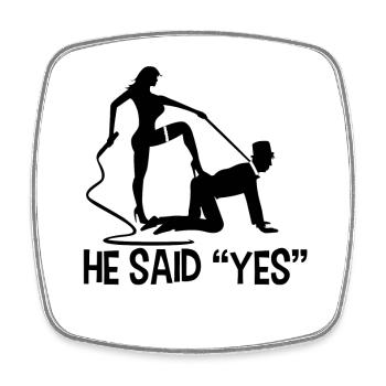 Mariée marié mariage mariage marié dire - Magnet carré - blanc - Devant