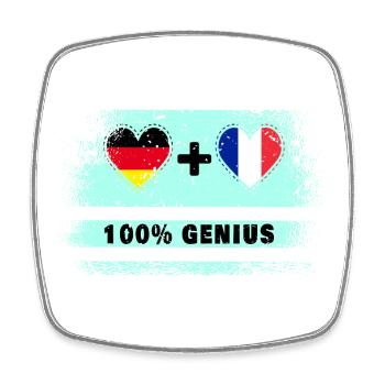 Allemagne et France 100 % génial / cadeau - Magnet carré - blanc - Devant