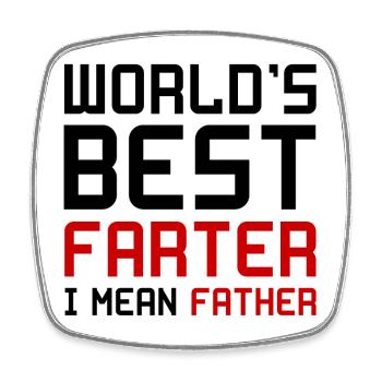 Worlds Best Farter Father Père Papa Pet cadeau - Magnet carré - blanc - Devant