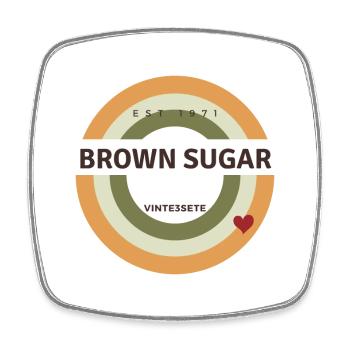 Brown sugar - Square fridge magnet - white - Front