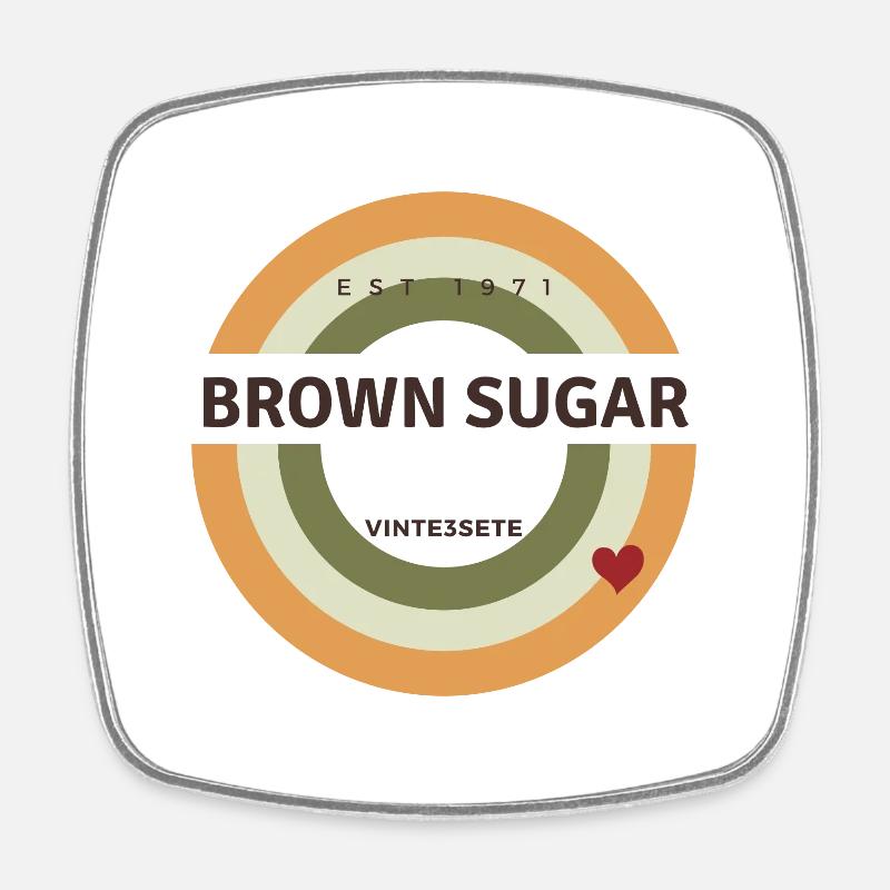 Brown sugar - Square fridge magnet - white
