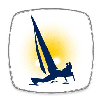 catamaran - Viereckiger Kühlschrankmagnet - Weiß - Vorne