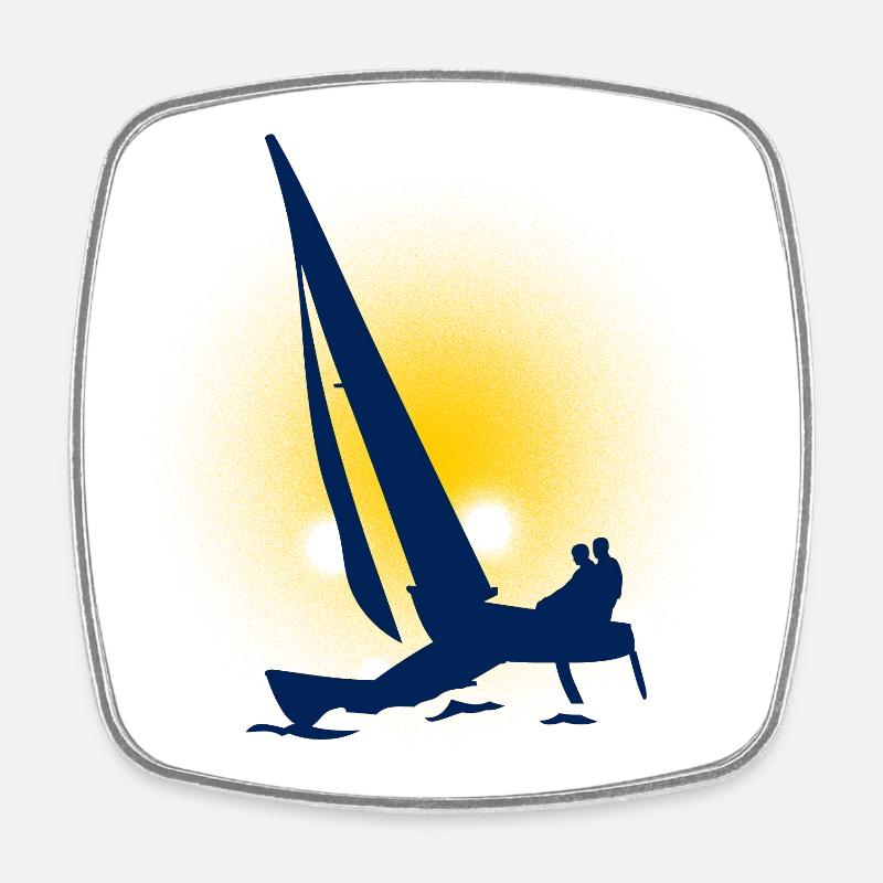 catamaran - Viereckiger Kühlschrankmagnet - Weiß